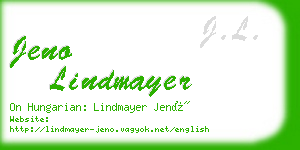 jeno lindmayer business card